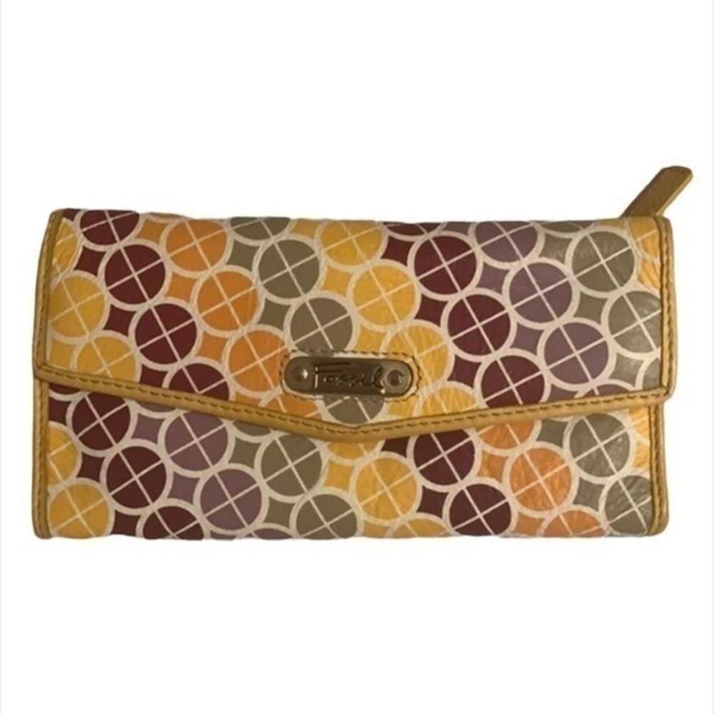 𝅺Fossil multicolor geometric pattern wallet
